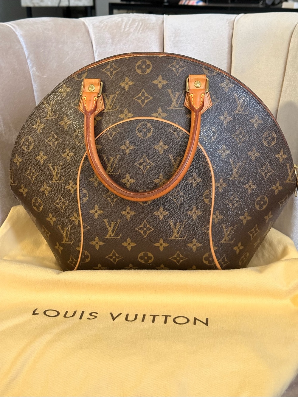 Louis Vuitton Monogram Canvas Dome Satchel in Brown and Tan Leather